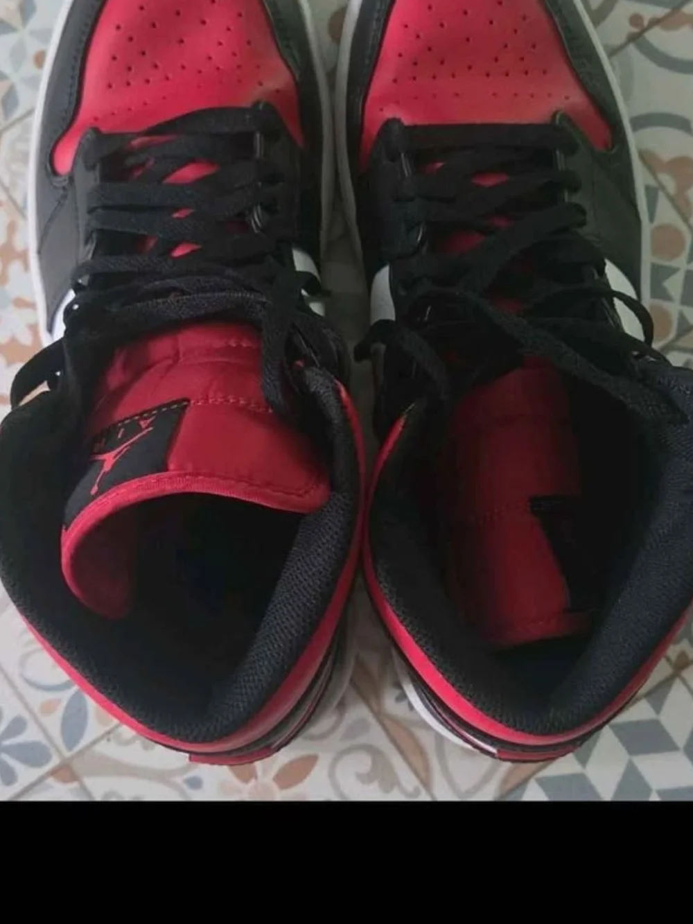Jordan Men's Red and Black High-Top Sneakers